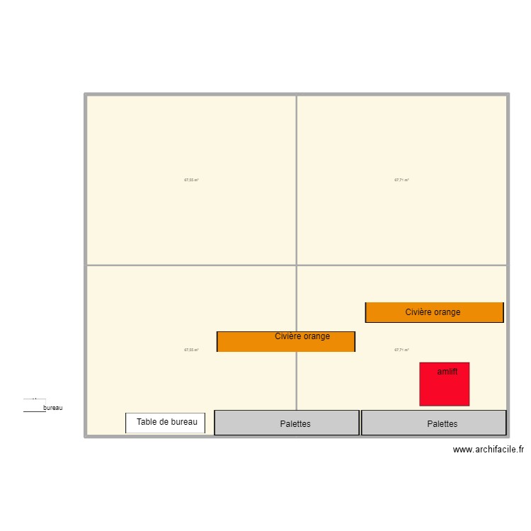 boulot. Plan de 4 pièces et 271 m2