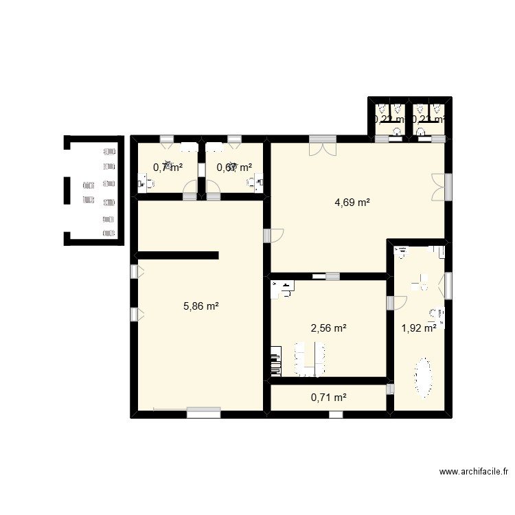 PLANO RIESGO. Plan de 9 pièces et 18 m2