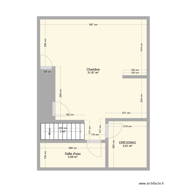 BI23647. Plan de 6 pièces et 47 m2