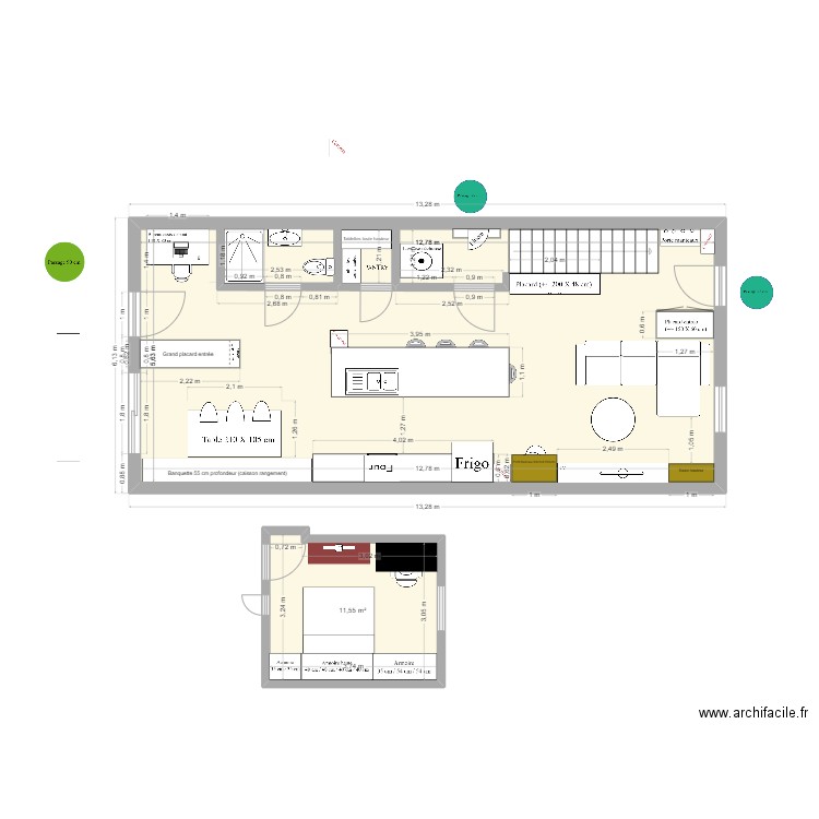 Maison RDC_AVEC EXTENSION_V3. Plan de 2 pièces et 83 m2