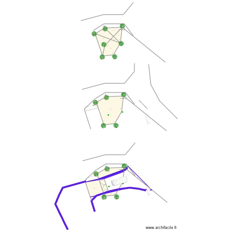 Portail. Plan de 14 pièces et 229 m2