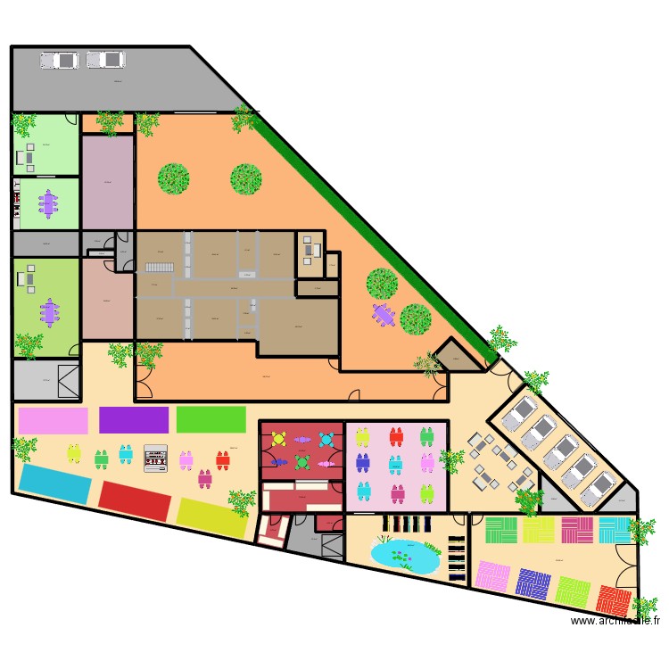 RESTO + CAMPING TINY HOUSE + STANDS 0611D. Plan de 47 pièces et 1831 m2