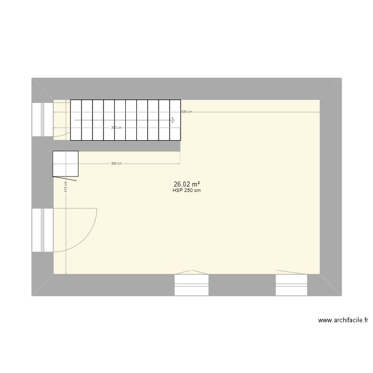 Vidauban RDC. Plan de 1 pièce et 26 m2