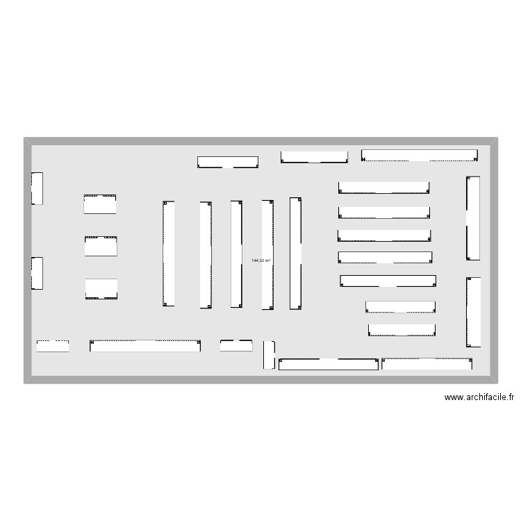 Plan magasin Intermarché . Plan de 1 pièce et 145 m2