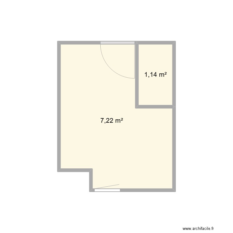 sdb. Plan de 2 pièces et 8 m2