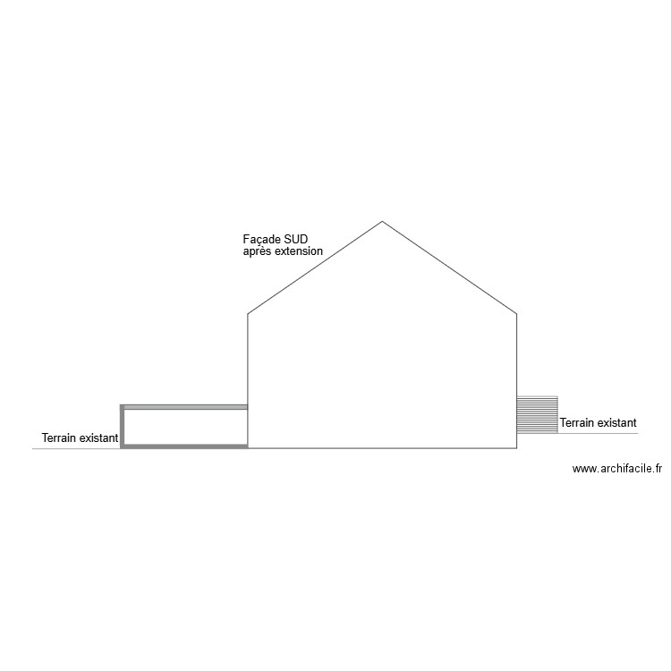 Façade SUD après. Plan de 0 pièce et 0 m2