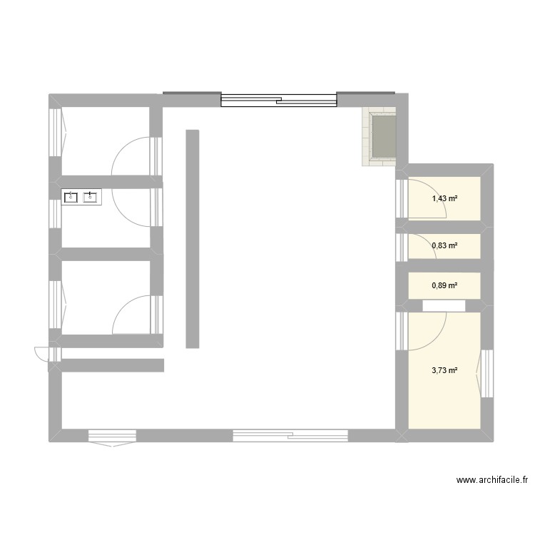 ma maison. Plan de 4 pièces et 7 m2