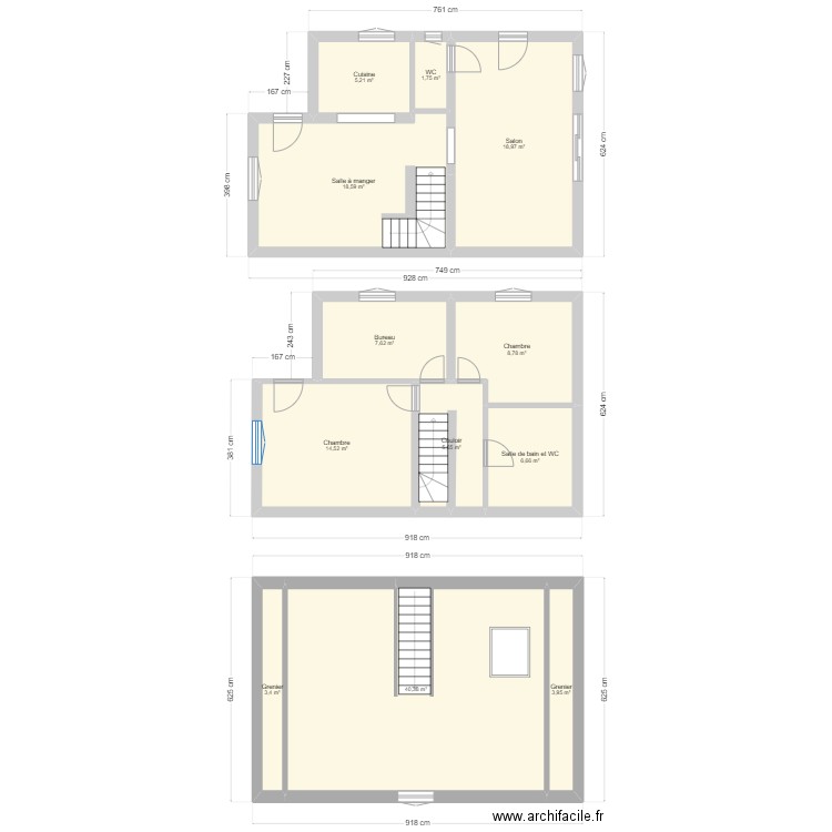 RDC. Plan de 12 pièces et 135 m2