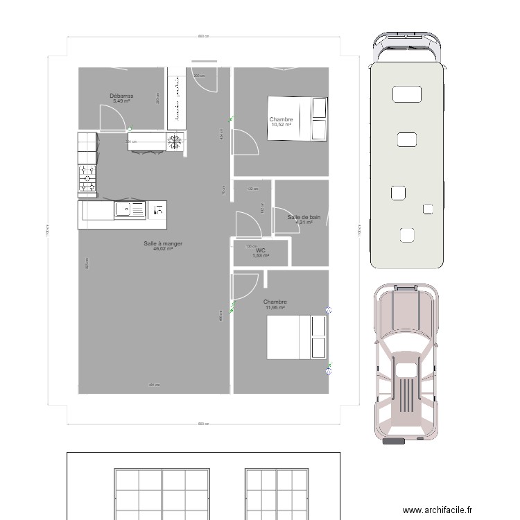 maison plans. Plan de 6 pièces et 80 m2