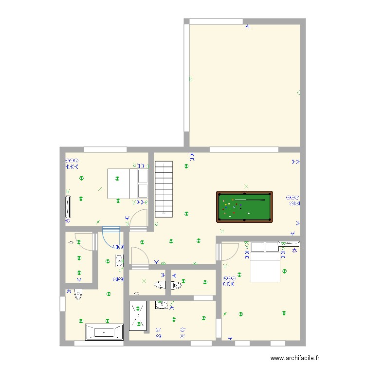 fred etage. Plan de 8 pièces et 116 m2