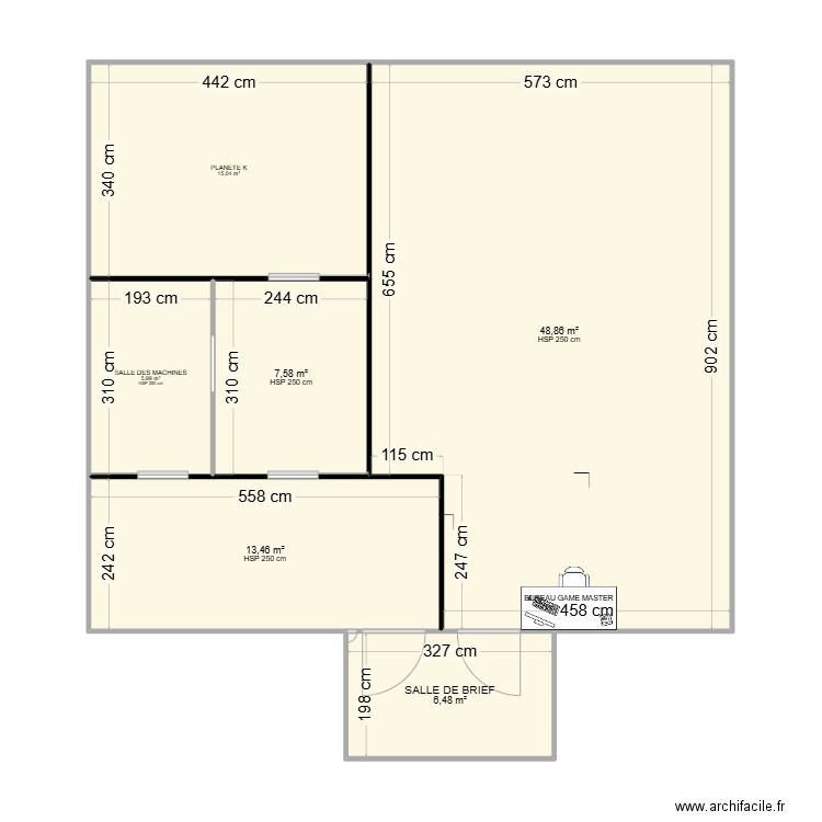 ROOM ESCKAPE GAME V6. Plan de 6 pièces et 97 m2