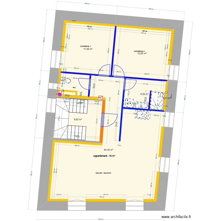 THUONG R+3 revision 7. Plan de 6 pièces et 81 m2