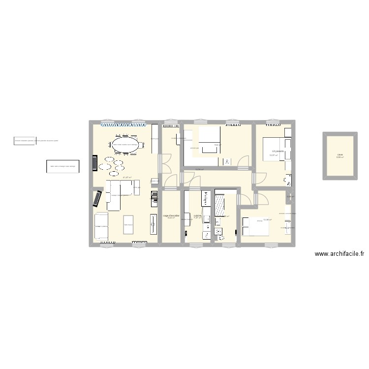 appartement l'aigle. Plan de 10 pièces et 120 m2