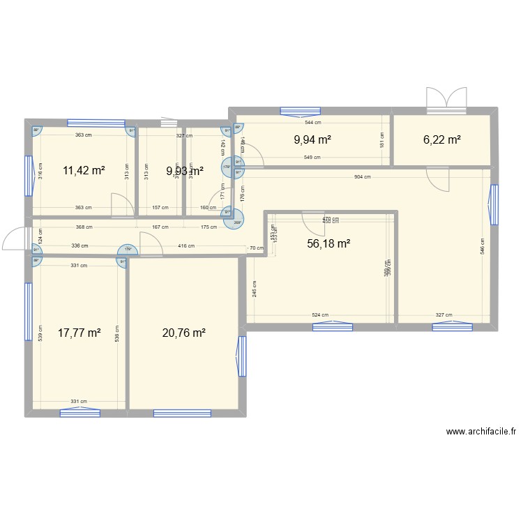 locale ASME. Plan de 7 pièces et 132 m2