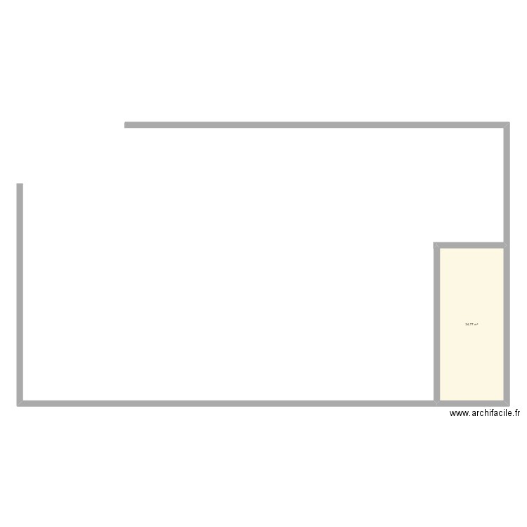 magasin. Plan de 1 pièce et 25 m2