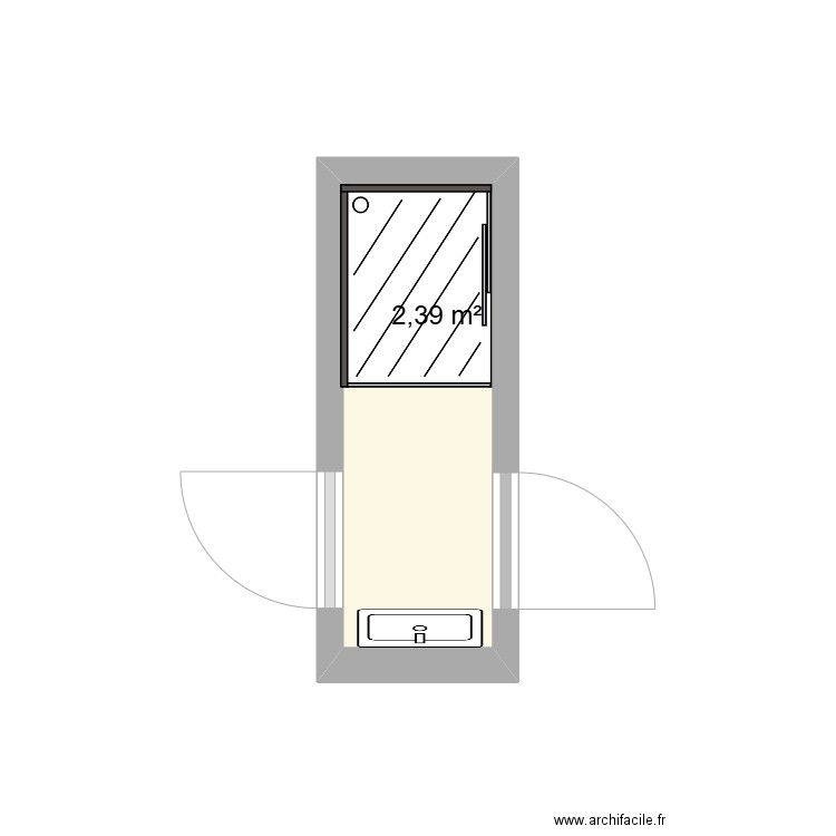 SDD 2EME ETAGE. Plan de 1 pièce et 2 m2