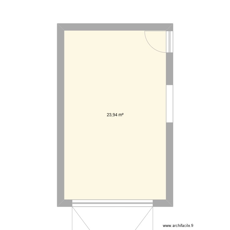 garage. Plan de 1 pièce et 24 m2