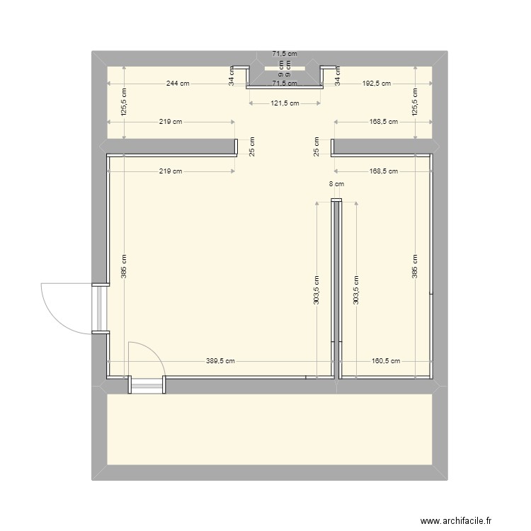 Bureau Nicolas Plaintes. Plan de 3 pièces et 35 m2