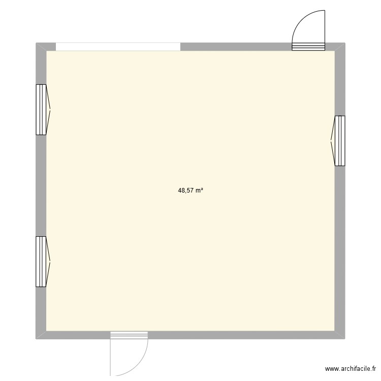 Plan existant. Plan de 1 pièce et 49 m2