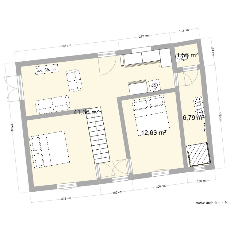 RACHEL. Plan de 4 pièces et 62 m2