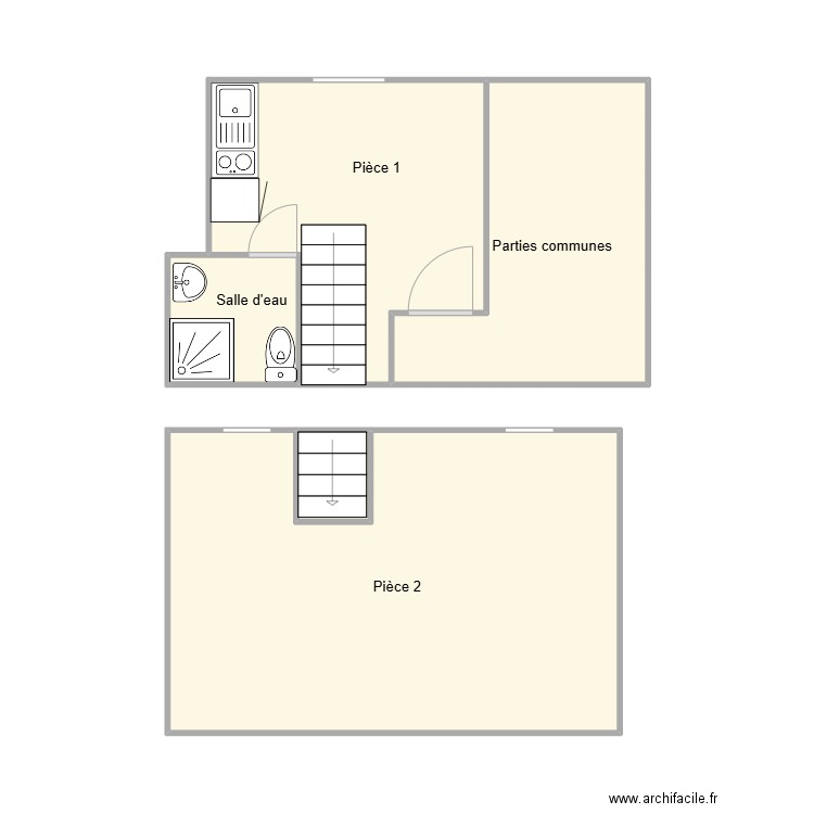 plan 2. Plan de 5 pièces et 41 m2