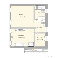 Plan Niveau+1_Chambre 1 & 2 - salle de bain (nu)