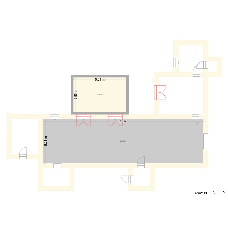 plan maison 3. Plan de 2 pièces et 114 m2