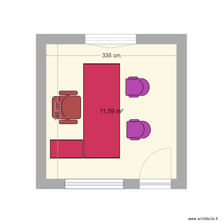 travaille 👍👍. Plan de 1 pièce et 12 m2