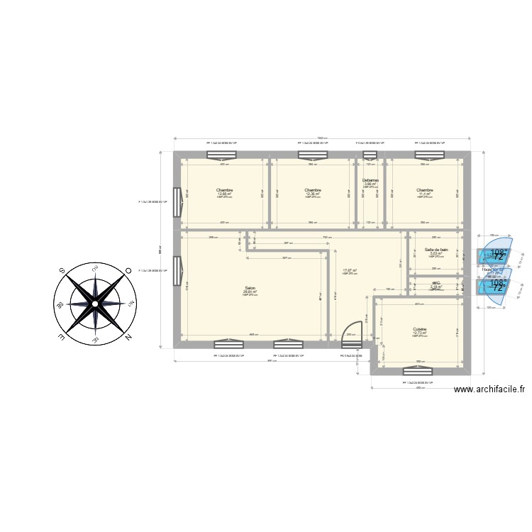 ML24016061 RODRIGUES. Plan de 11 pièces et 110 m2