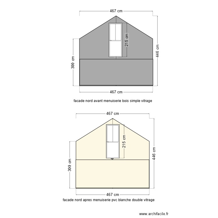 facade nord avant et apres15. Plan de 0 pièce et 0 m2