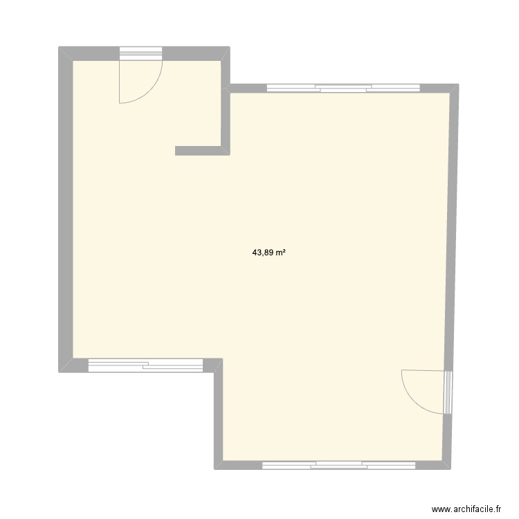 MAISON. Plan de 1 pièce et 44 m2