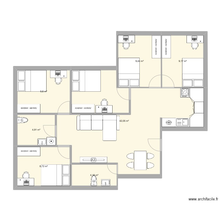 Plan argenteuil 3. Plan de 7 pièces et 88 m2