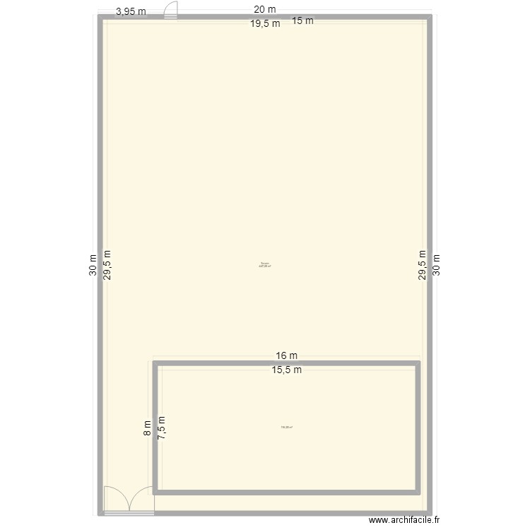 Moribabougou. Plan de 2 pièces et 692 m2