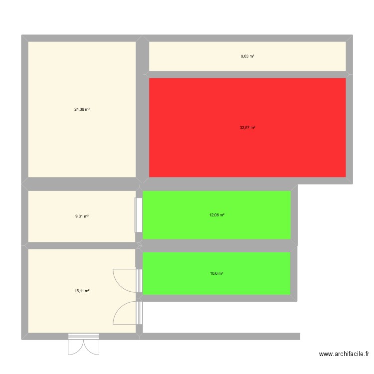 locaux qwild. Plan de 7 pièces et 114 m2