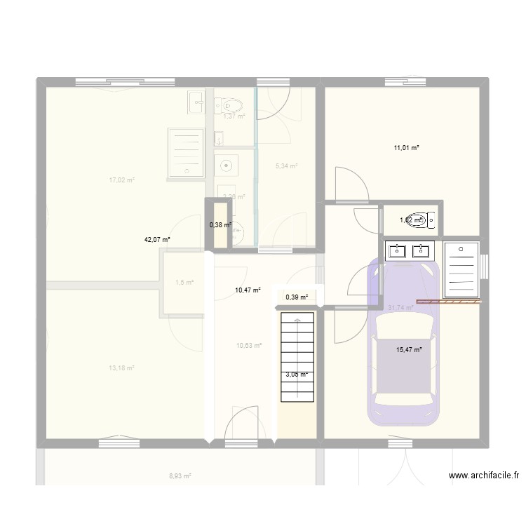 PIERRE LOTI. Plan de 17 pièces et 176 m2