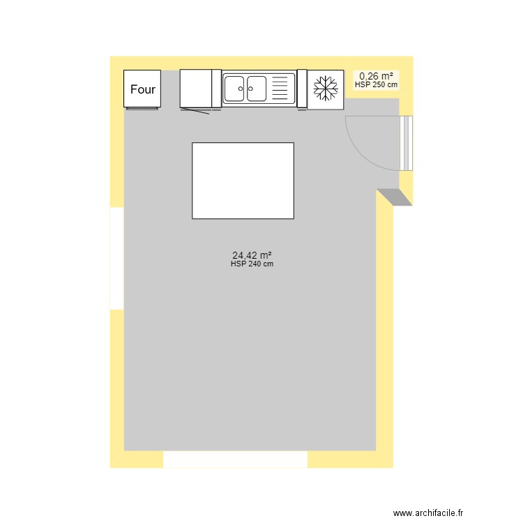 Luna. Plan de 2 pièces et 25 m2