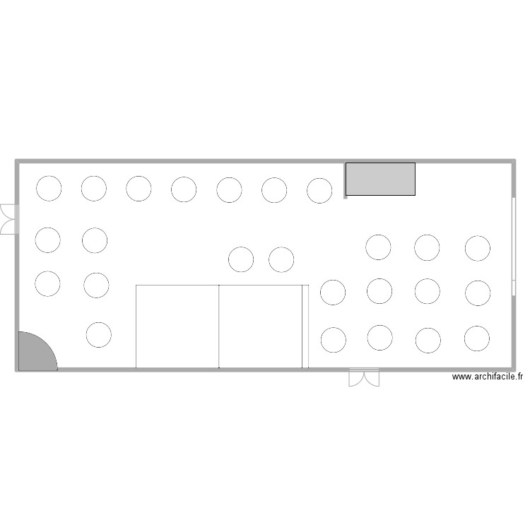 PLAN DE TABLE Sotina 2. Plan de 1 pièce et 367 m2