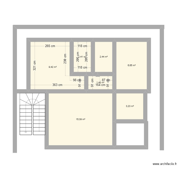 Test. Plan de 7 pièces et 41 m2