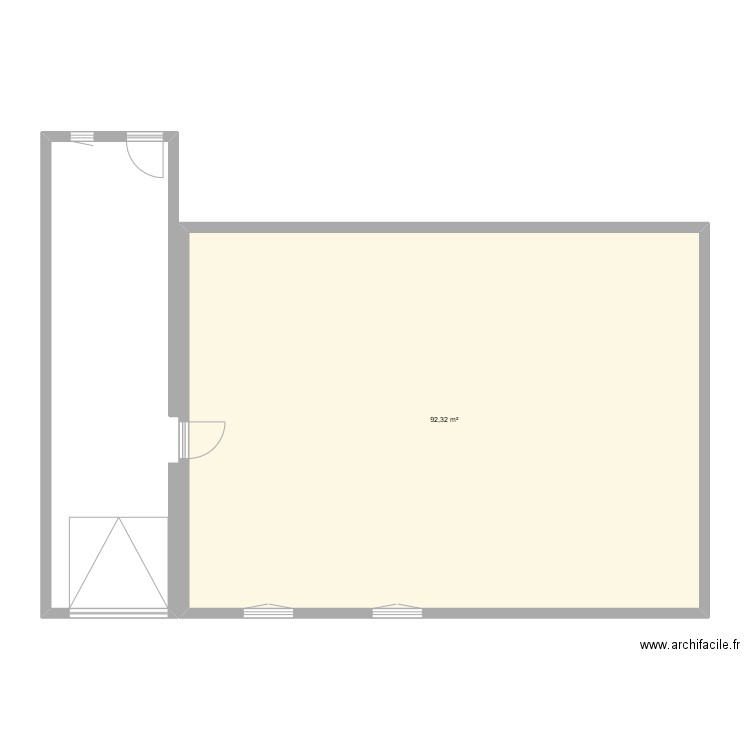 Maison. Plan de 1 pièce et 92 m2