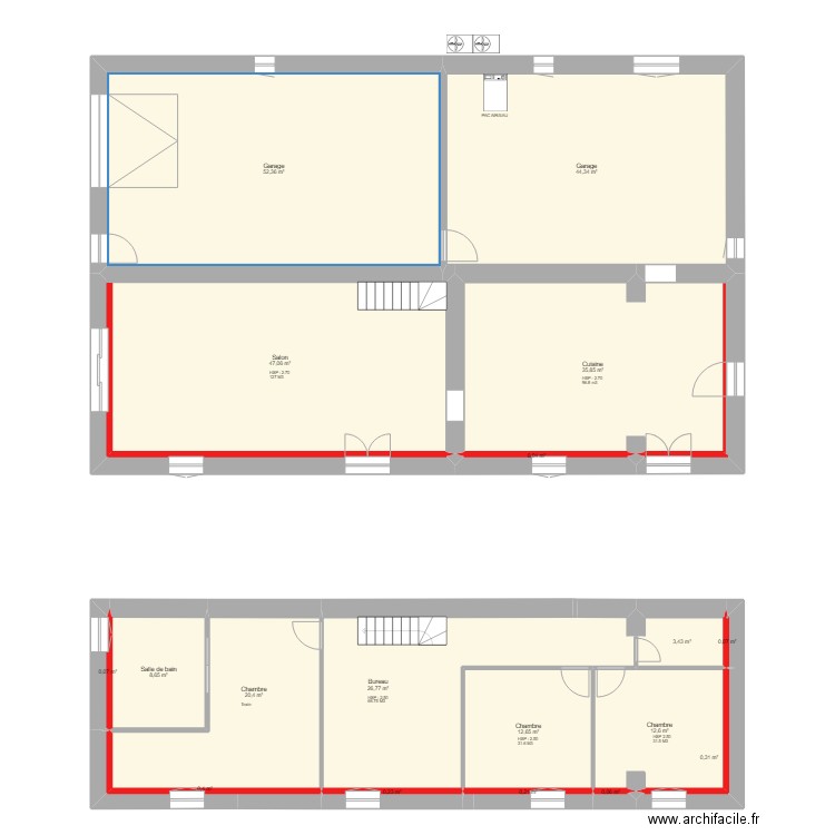 Cleyrac CHAUFFAGE PAC. Plan de 18 pièces et 266 m2