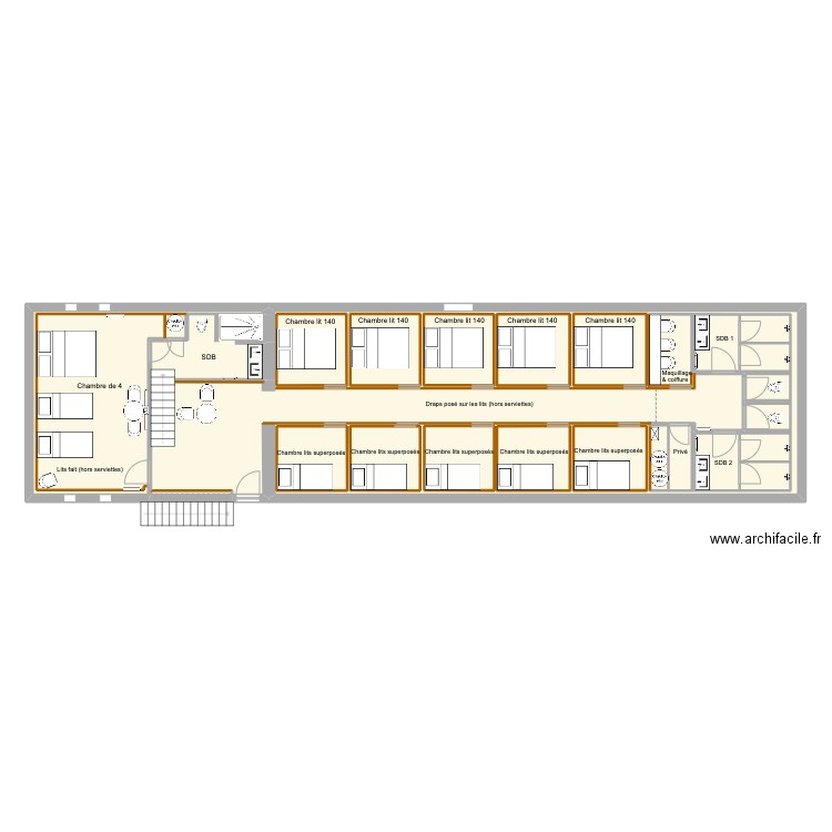 Plans écuries. Plan de 25 pièces et 228 m2