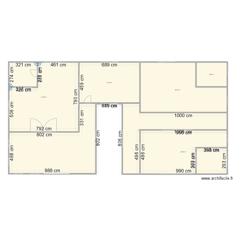 plan. Plan de 6 pièces et 284 m2