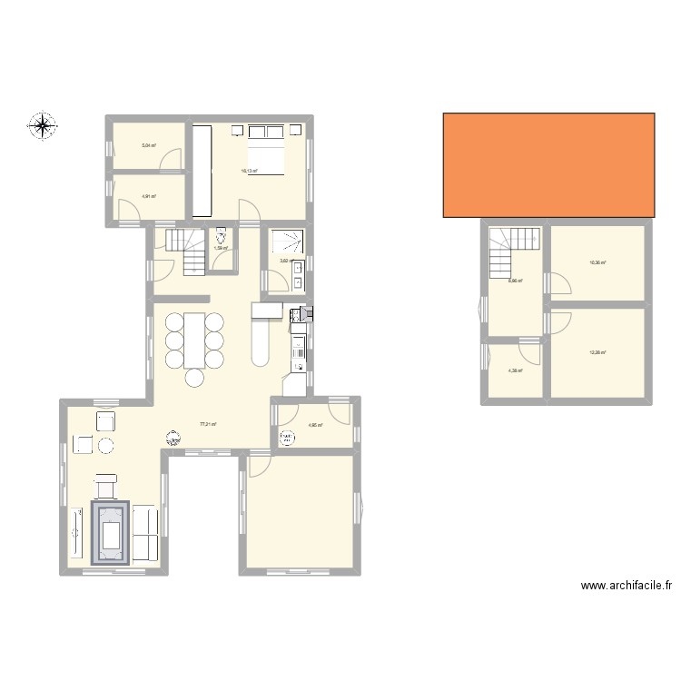 besse 1. Plan de 11 pièces et 150 m2