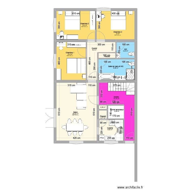 Cervières05. Plan de 13 pièces et 106 m2