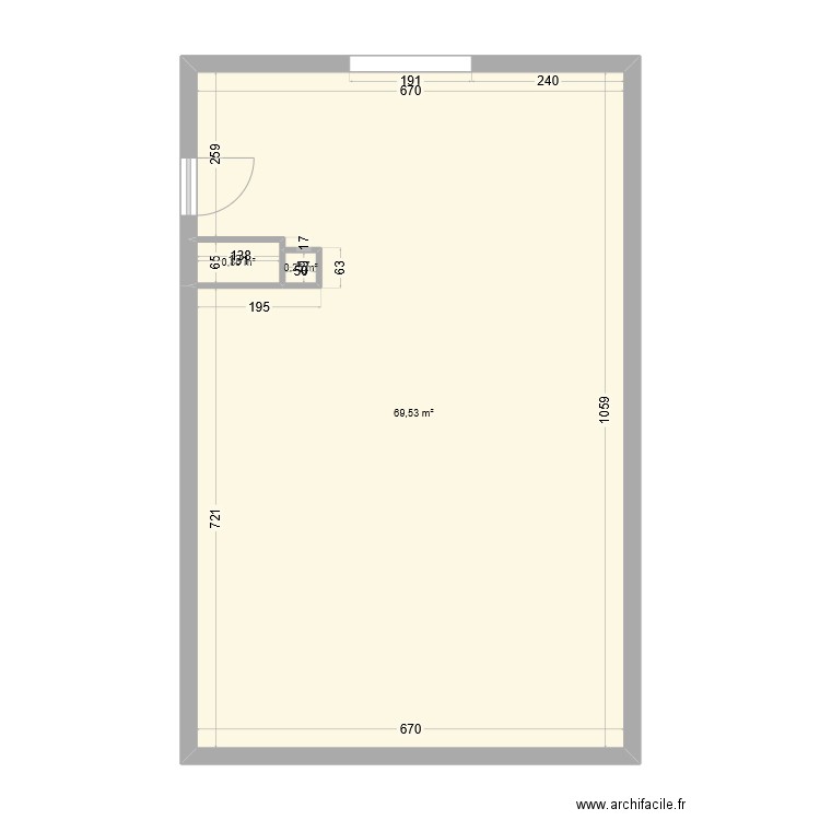 claustra. Plan de 3 pièces et 71 m2