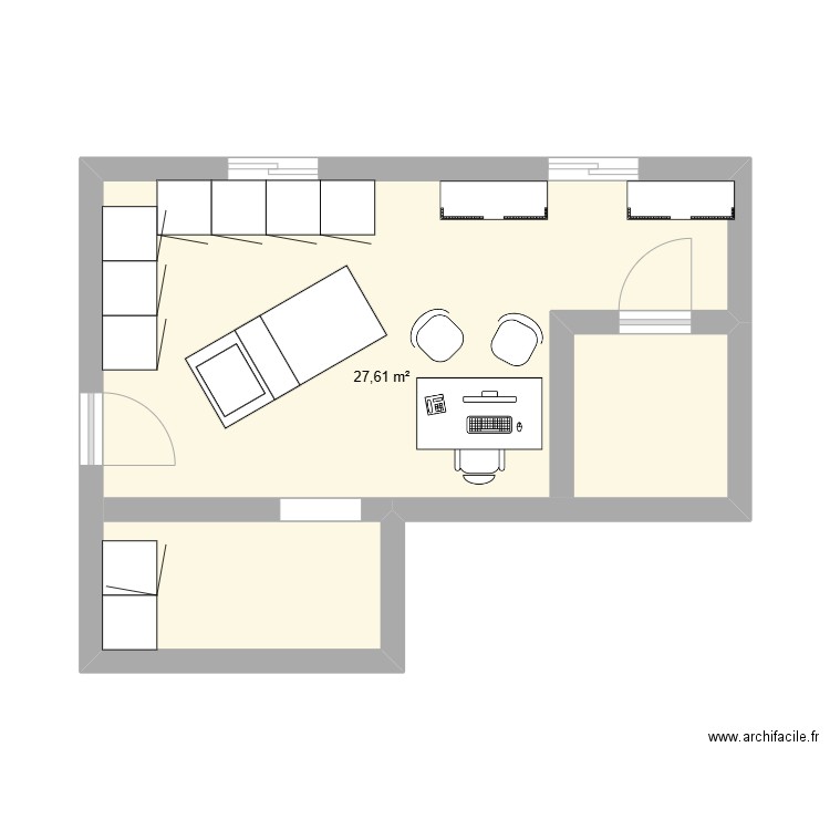 cab1. Plan de 1 pièce et 28 m2