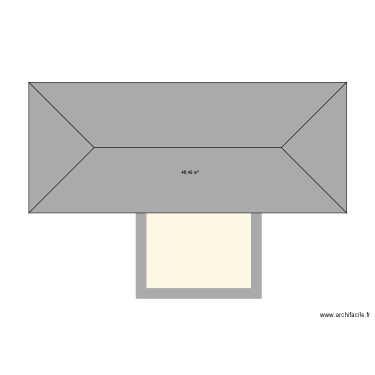 maison. Plan de 1 pièce et 46 m2