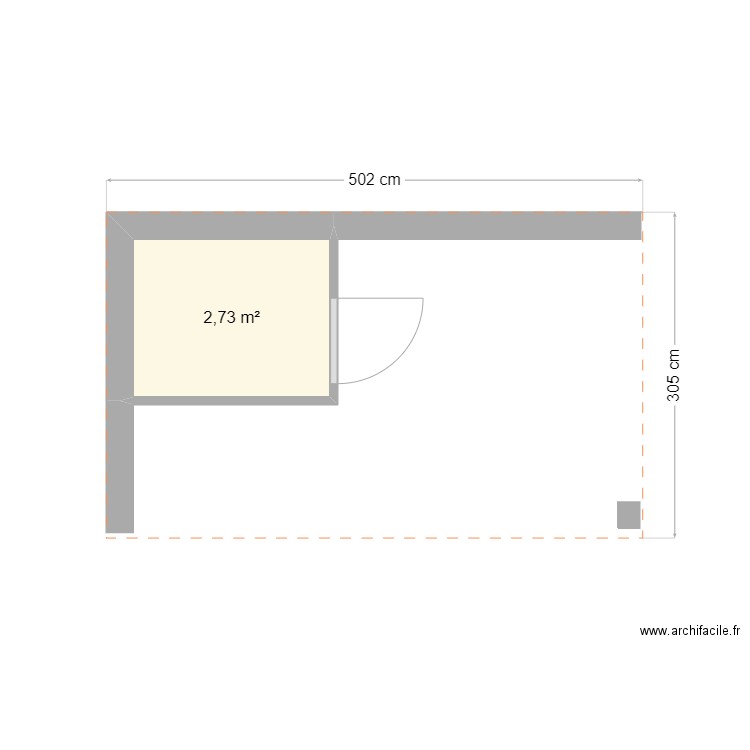 Pool House. Plan de 1 pièce et 3 m2