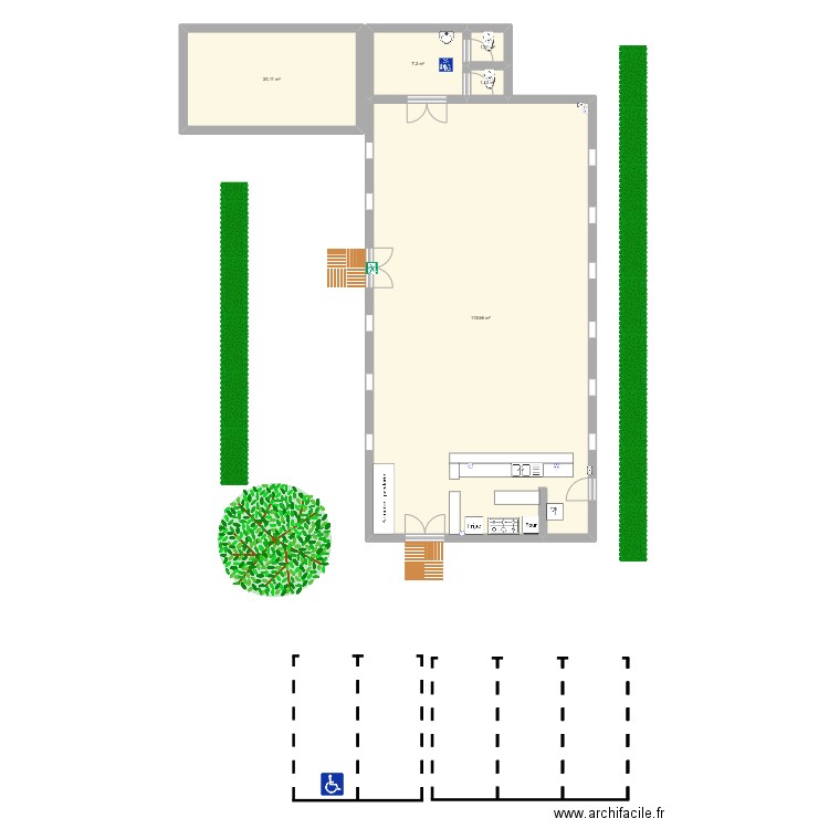 Salle des fêtes Plounez. Plan de 5 pièces et 145 m2