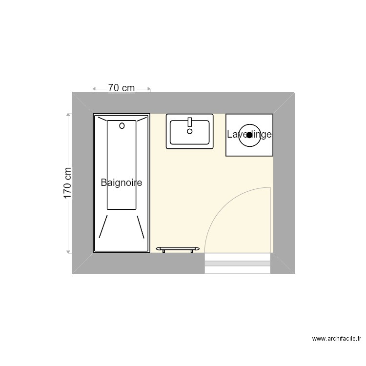 EL HADRI EXISTANT. Plan de 1 pièce et 4 m2